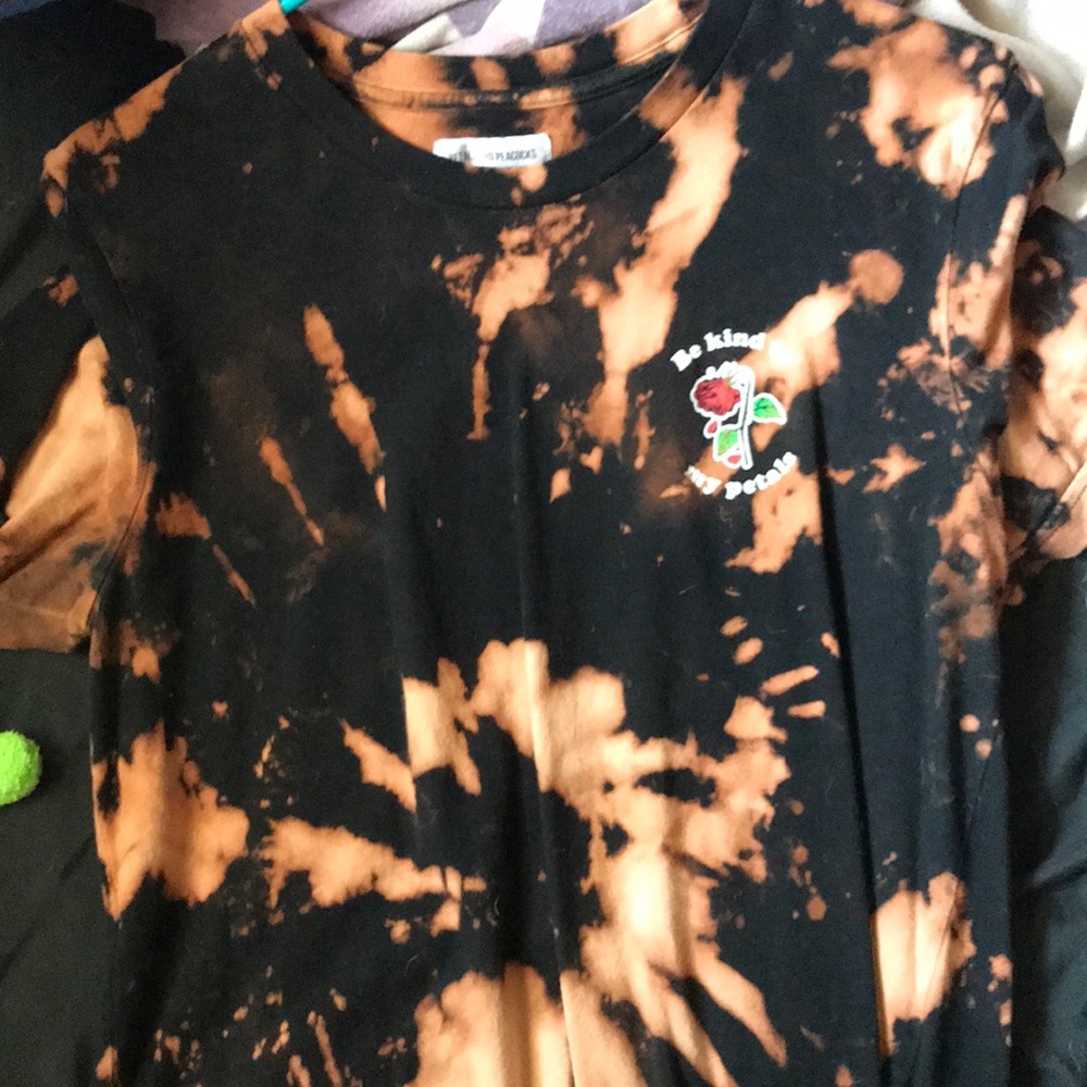 Bleach Tie Dye Petals and Peacocks Tee